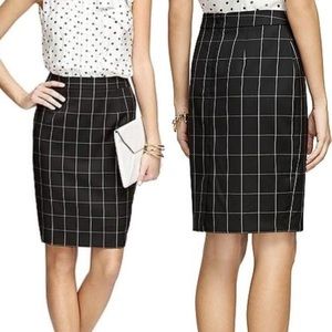 Brooks Brothers black & white Window Pane Skirt